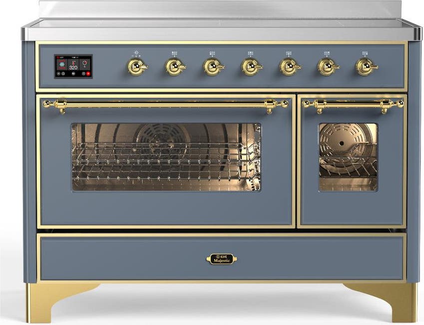 Blue Grey With Brass Trim