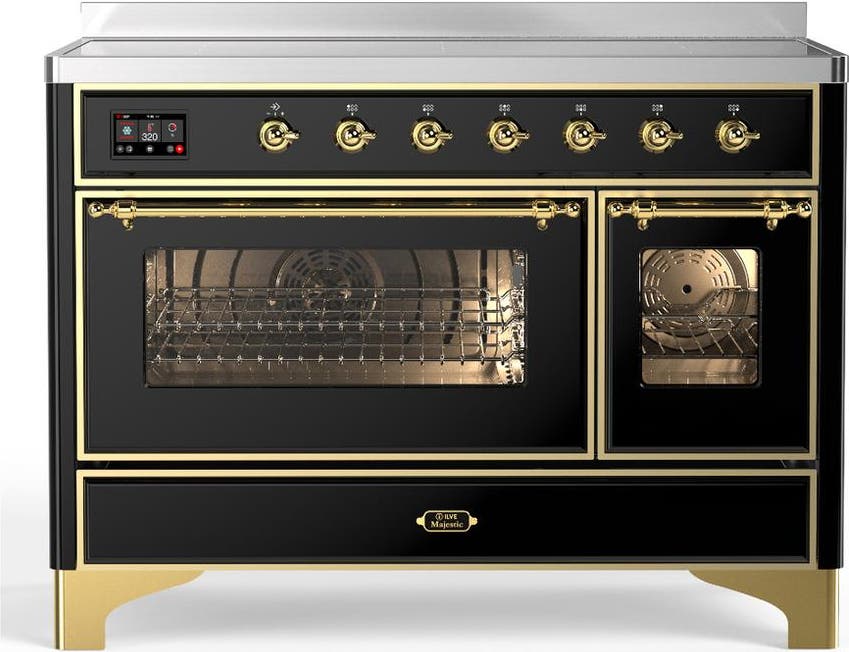 Glossy Black With Brass Trim