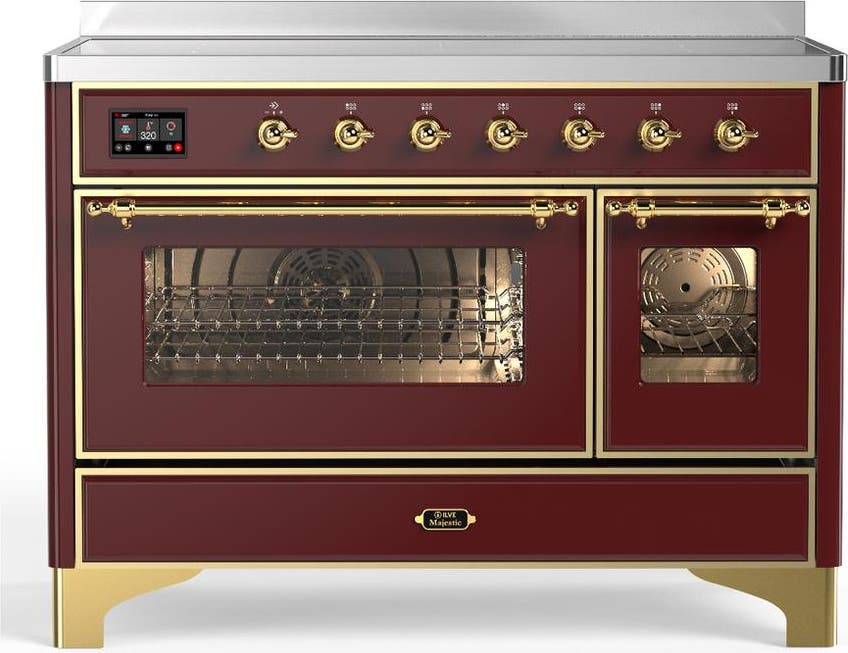 Burgundy With Brass Trim