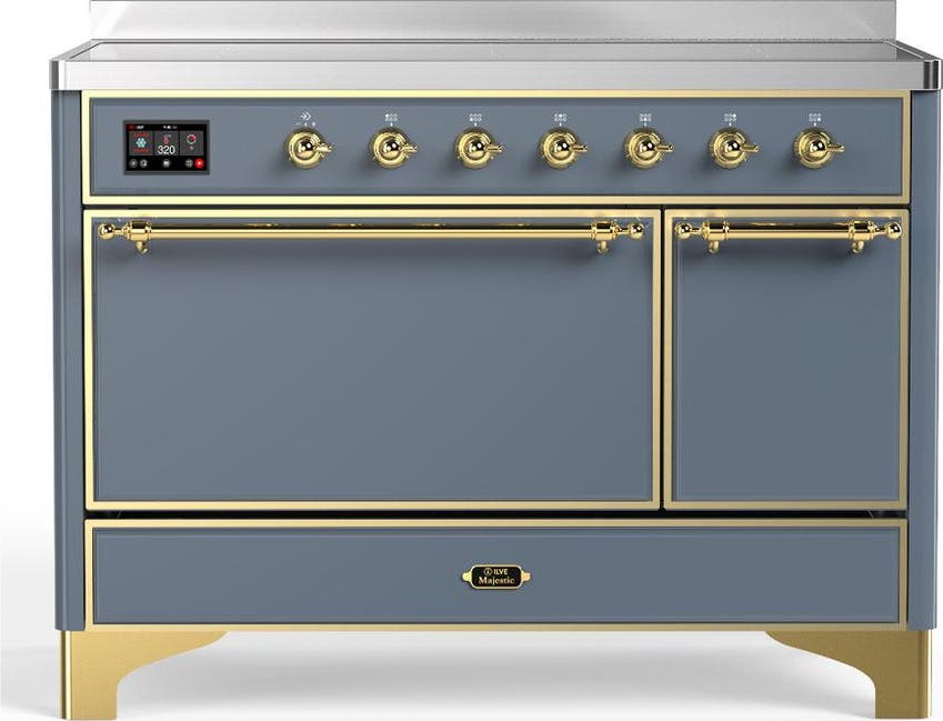 Blue Grey With Brass Trim