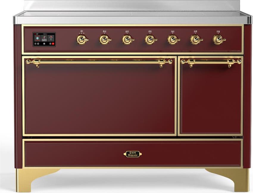 Burgundy With Brass Trim