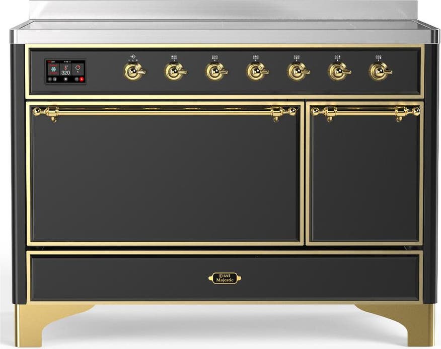 Matte Graphite With Brass Trim