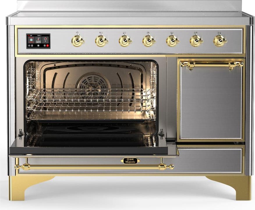 Ilve UMIB48QNR3SSG Stainless Steel With Brass Trim