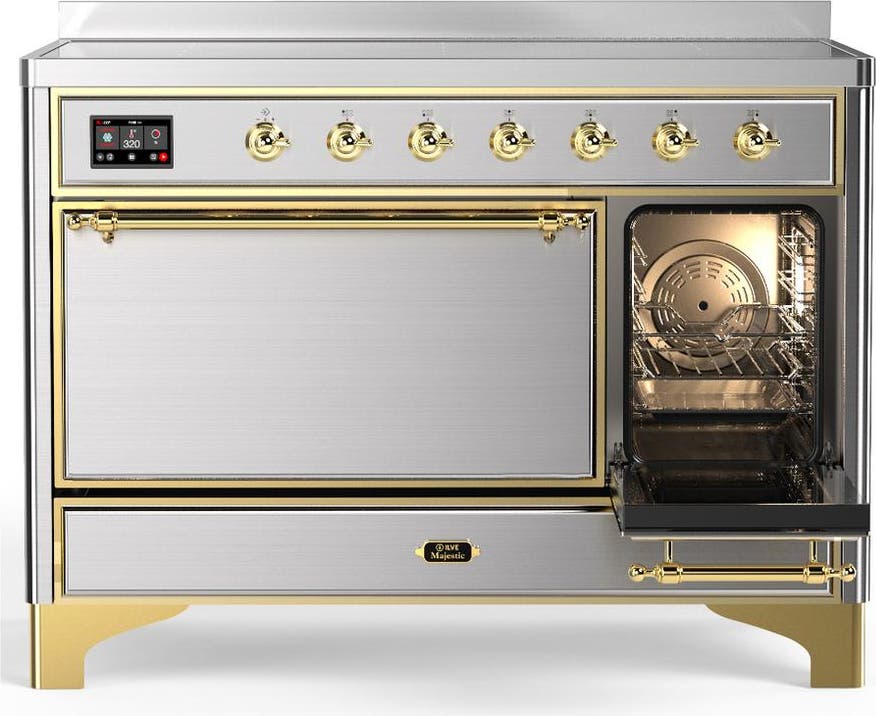 Ilve UMIB48QNR3SSG Stainless Steel With Brass Trim