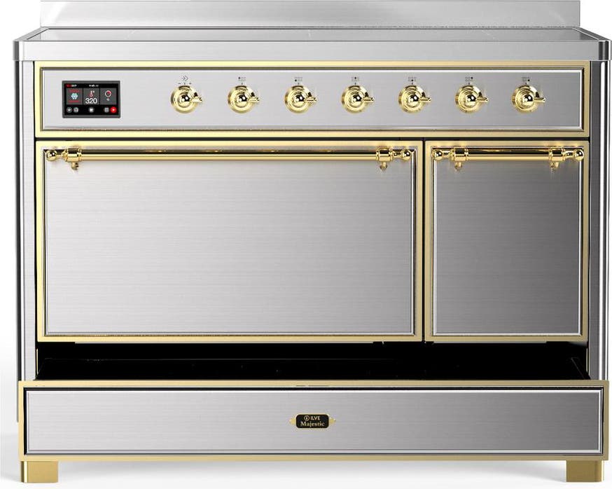 Ilve UMIB48QNR3SSG Stainless Steel With Brass Trim