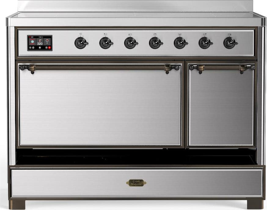 Ilve UMIB48QNR3SSB Stainless Steel With Burnished Trim