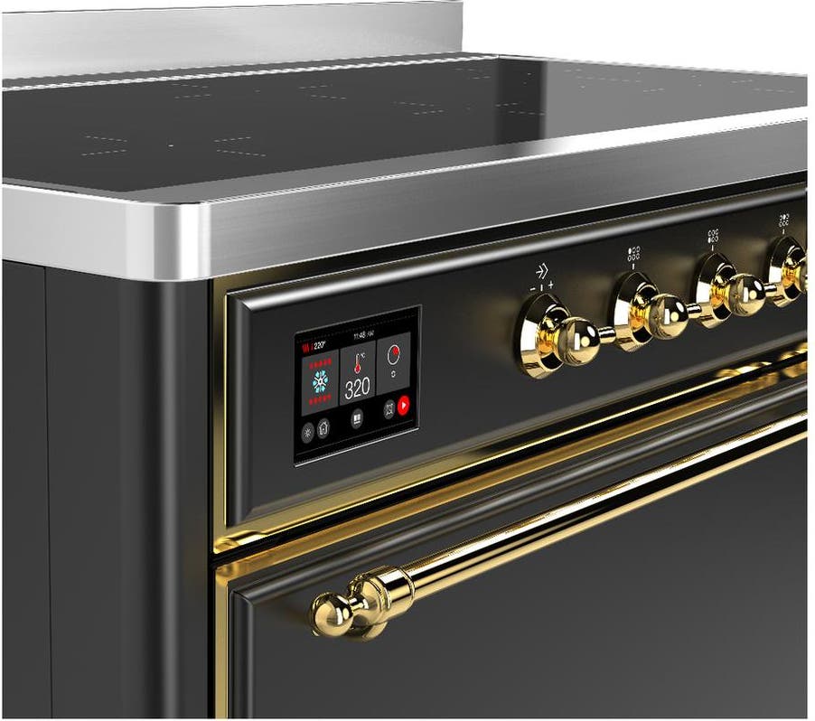 Ilve UMIB48QNR3MGG Matte Graphite With Brass Trim