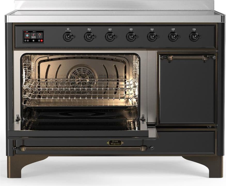 Ilve UMIB48QNR3MGB Matte Graphite With Burnished Trim