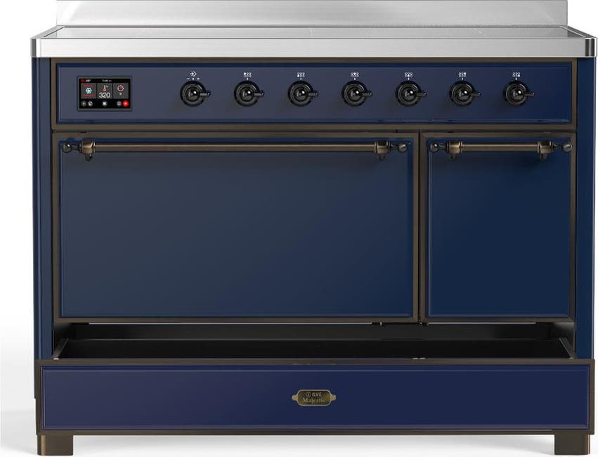Ilve UMIB48QNR3MBB Midnight Blue With Burnished Trim
