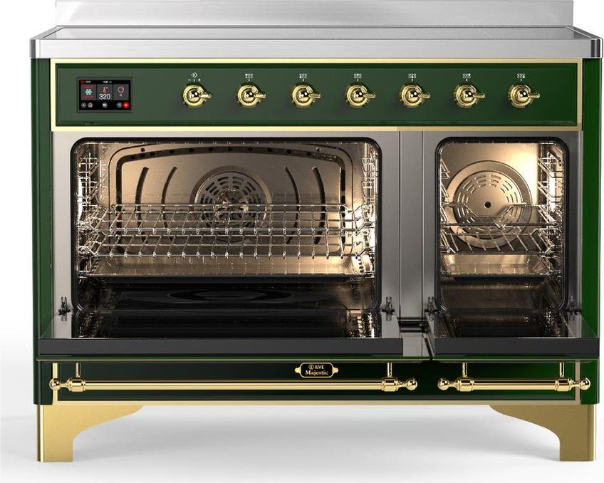 Ilve UMIB48QNR3EGG Emerald Green With Brass Trim