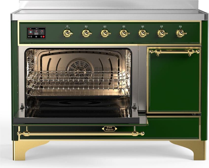 Ilve UMIB48QNR3EGG Emerald Green With Brass Trim