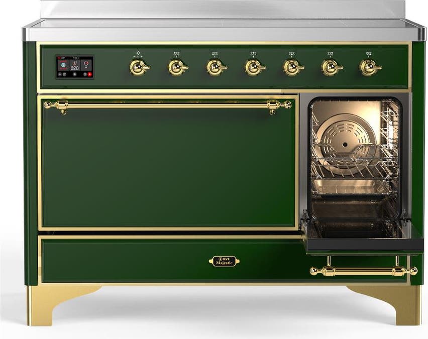 Ilve UMIB48QNR3EGG Emerald Green With Brass Trim