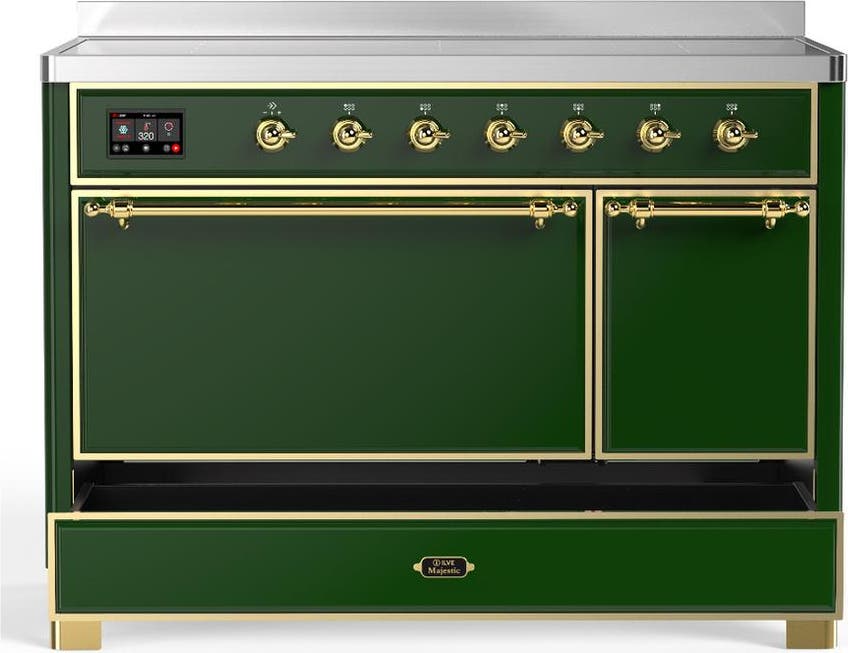 Ilve UMIB48QNR3EGG Emerald Green With Brass Trim