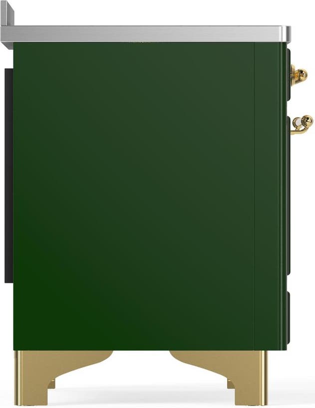 Ilve UMIB48QNR3EGG Emerald Green With Brass Trim