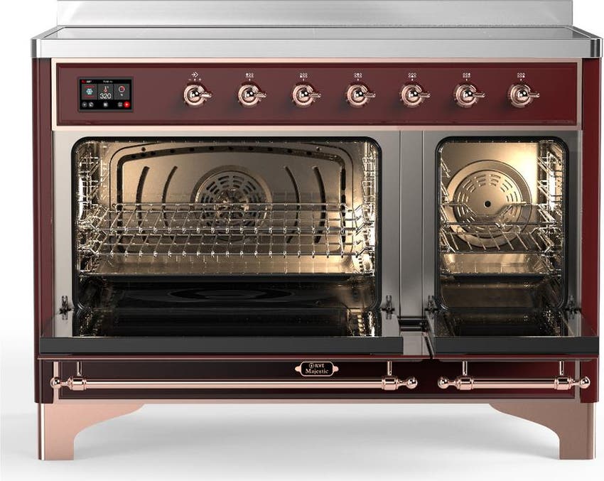 Ilve UMIB48QNR3BUP Burgundy With Copper Trim