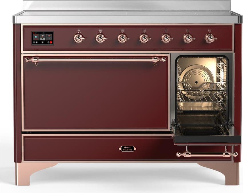 Ilve UMIB48QNR3BUP Burgundy With Copper Trim