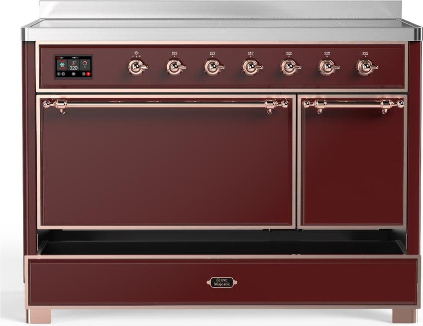 Ilve UMIB48QNR3BUP Burgundy With Copper Trim