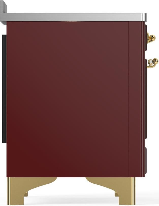 Ilve UMIB48QNR3BUG Burgundy With Brass Trim
