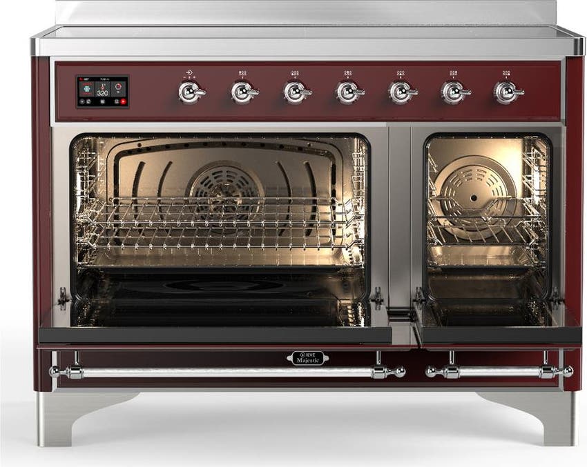 Ilve UMIB48QNR3BUC Burgundy With Chrome Trim