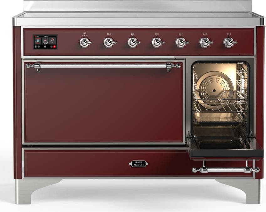 Ilve UMIB48QNR3BUC Burgundy With Chrome Trim