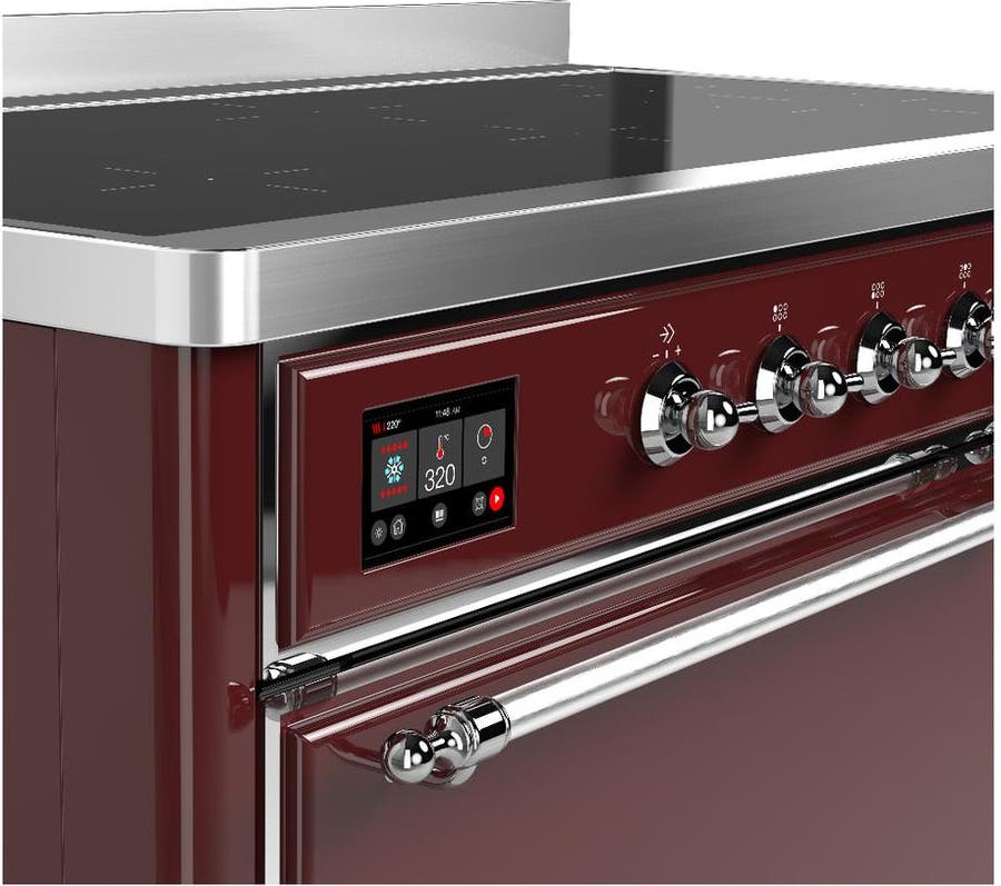 Ilve UMIB48QNR3BUC Burgundy With Chrome Trim