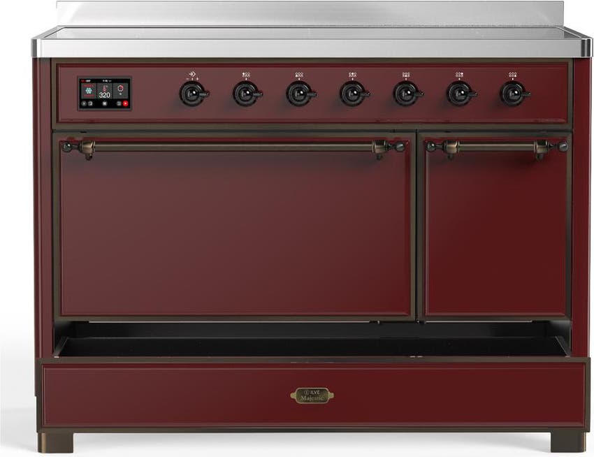 Ilve UMIB48QNR3BUB Burgundy With Burnished Trim
