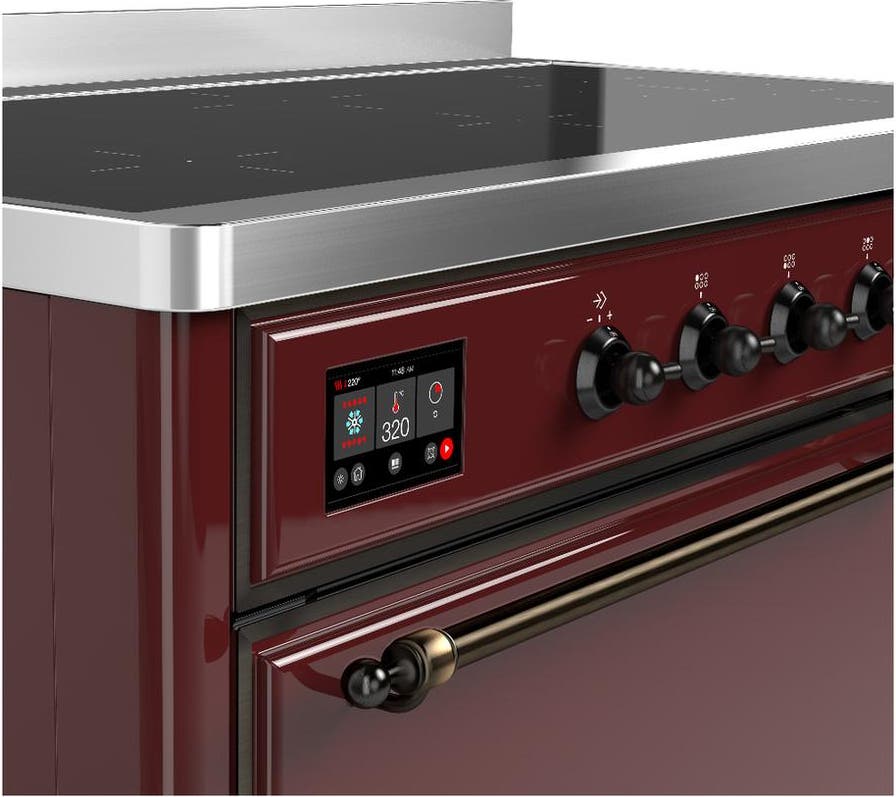 Ilve UMIB48QNR3BUB Burgundy With Burnished Trim