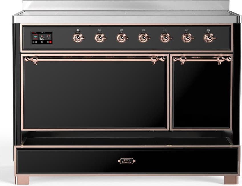 Ilve UMIB48QNR3BKP Glossy Black With Copper Trim