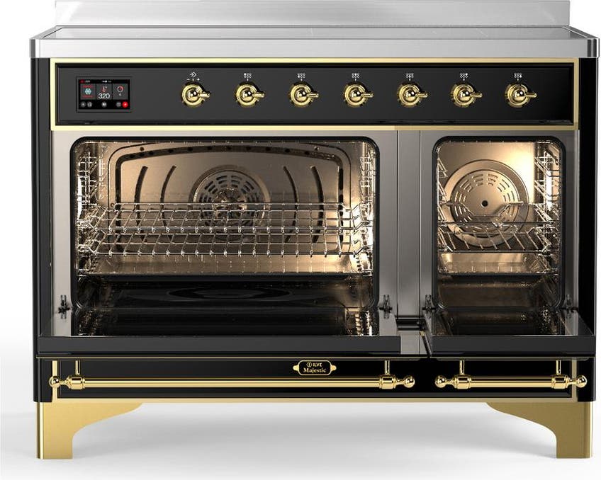 Ilve UMIB48QNR3BKG Glossy Black With Brass Trim