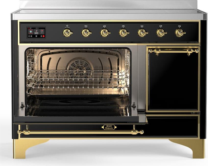 Ilve UMIB48QNR3BKG Glossy Black With Brass Trim