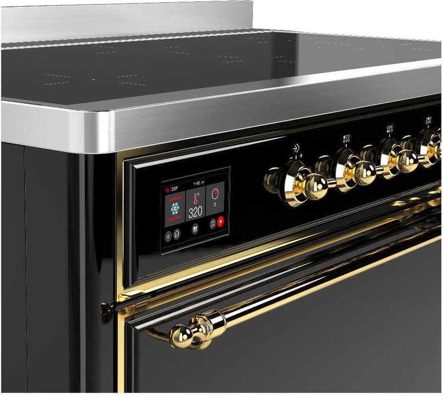 Ilve UMIB48QNR3BKG Glossy Black With Brass Trim