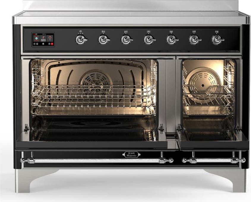 Ilve UMIB48QNR3BKC Glossy Black With Chrome Trim