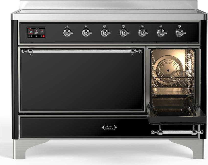 Ilve UMIB48QNR3BKC Glossy Black With Chrome Trim