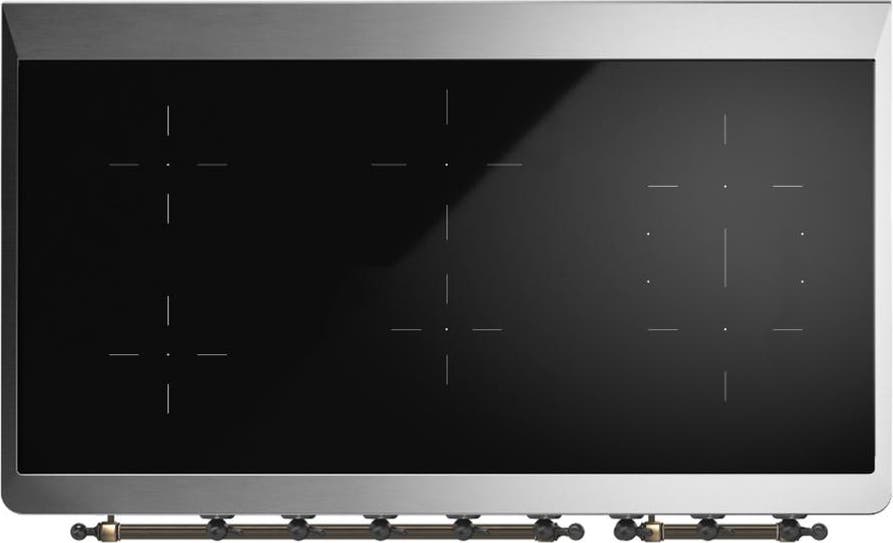 Ilve UMIB48QNR3BKB Glossy Black With Burnished Trim