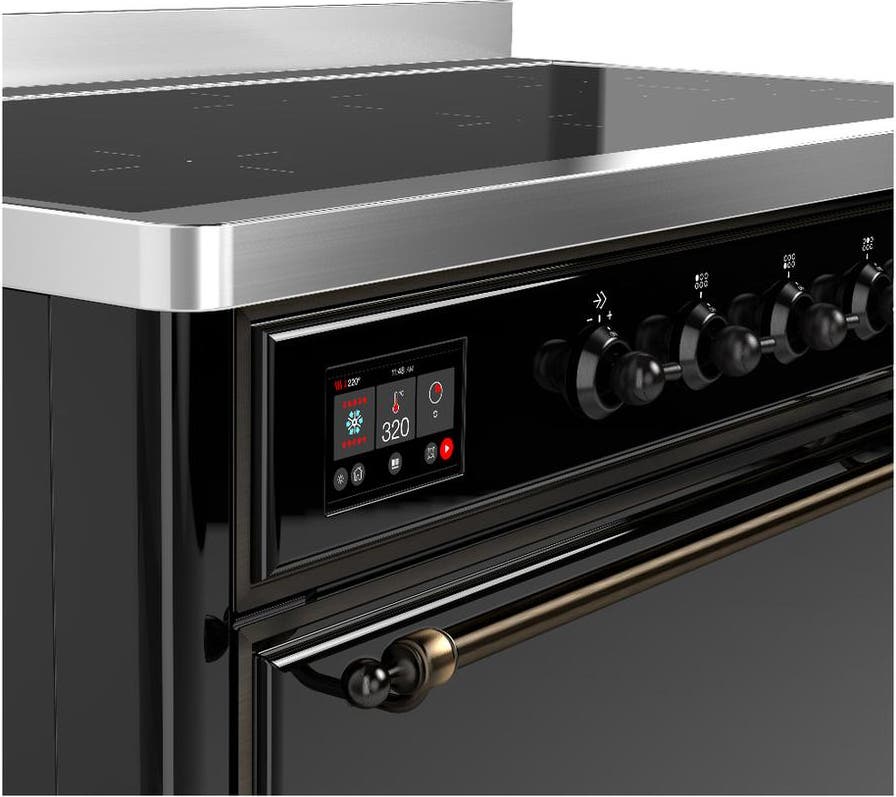Ilve UMIB48QNR3BKB Glossy Black With Burnished Trim