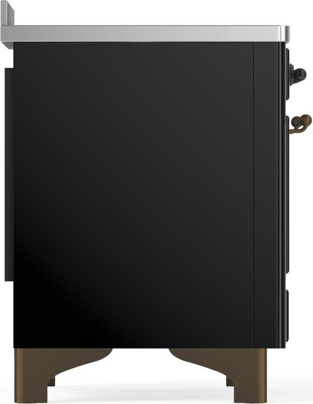 Ilve UMIB48QNR3BKB Glossy Black With Burnished Trim