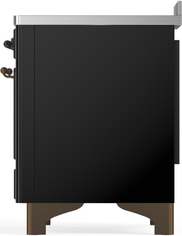 Ilve UMIB48QNR3BKB Glossy Black With Burnished Trim