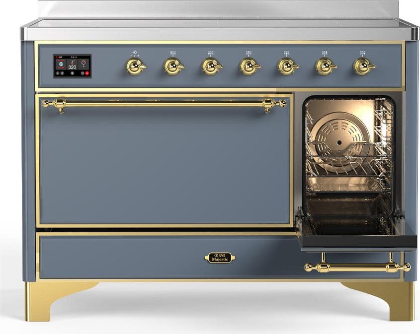 Ilve UMIB48QNR3BGG Blue Grey With Brass Trim