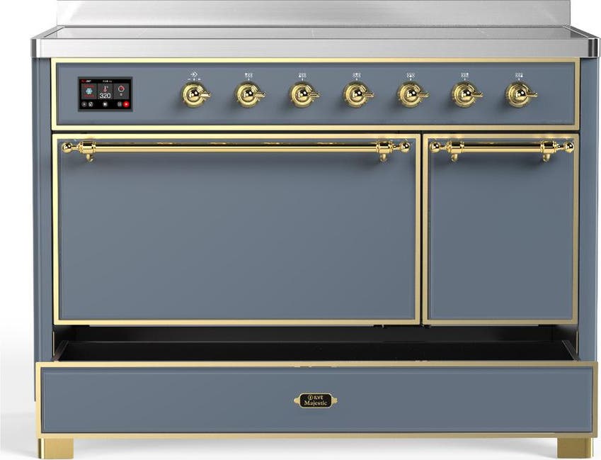 Ilve UMIB48QNR3BGG Blue Grey With Brass Trim