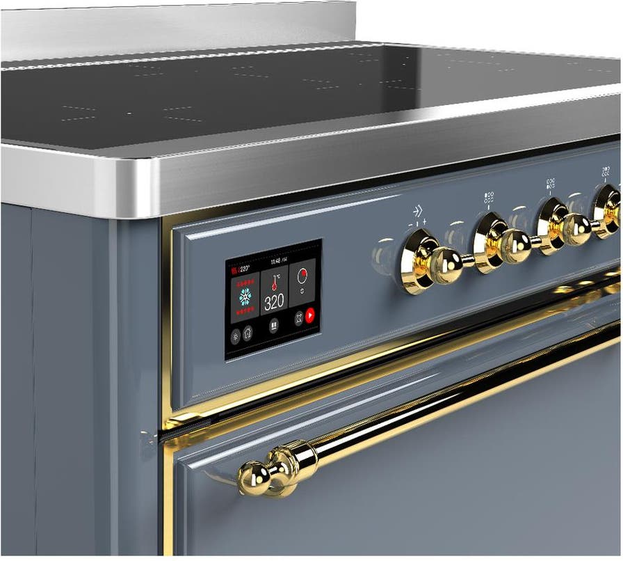 Ilve UMIB48QNR3BGG Blue Grey With Brass Trim
