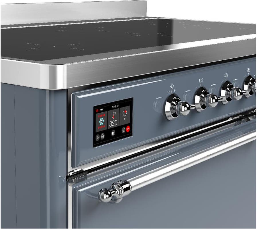 Ilve UMIB48QNR3BGC Blue Grey With Chrome Trim