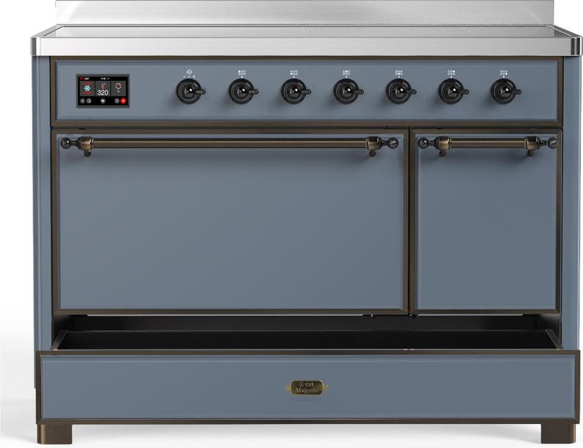 Ilve UMIB48QNR3BGB Blue Grey With Burnished Trim