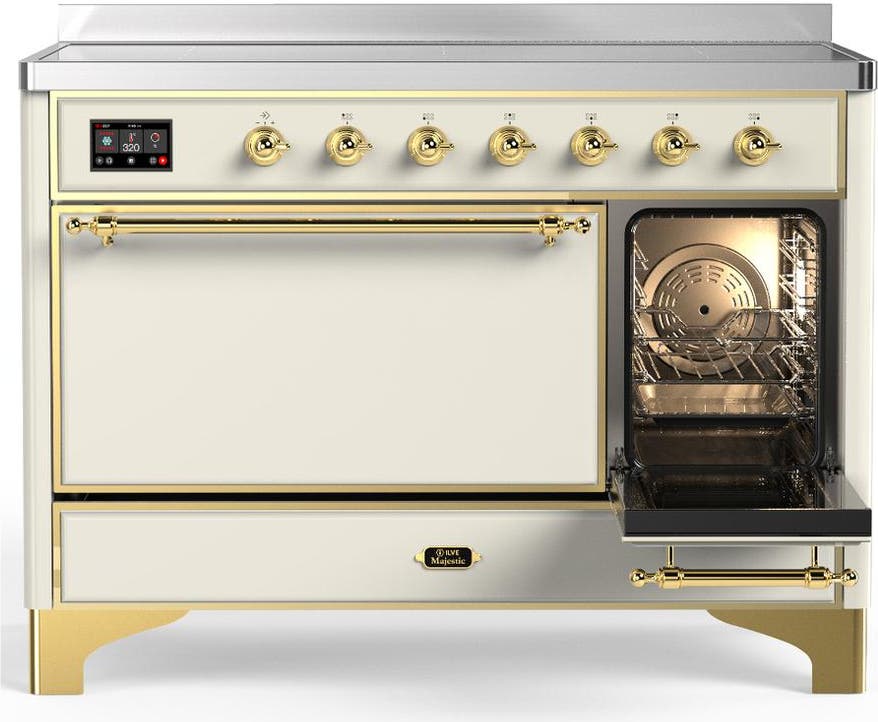 Ilve UMIB48QNR3AWG Antique White With Brass Trim