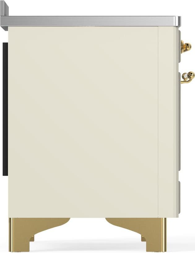 Ilve UMIB48QNR3AWG Antique White With Brass Trim