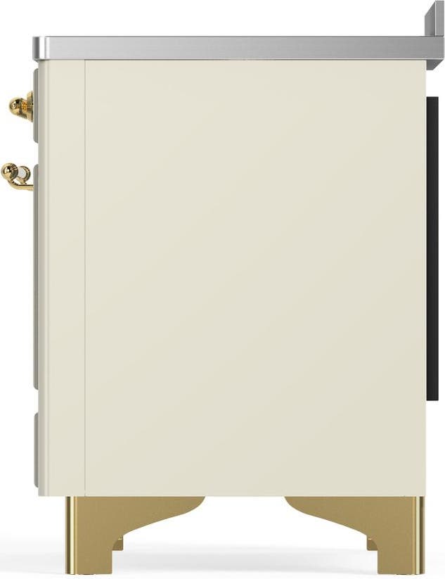 Ilve UMIB48QNR3AWG Antique White With Brass Trim