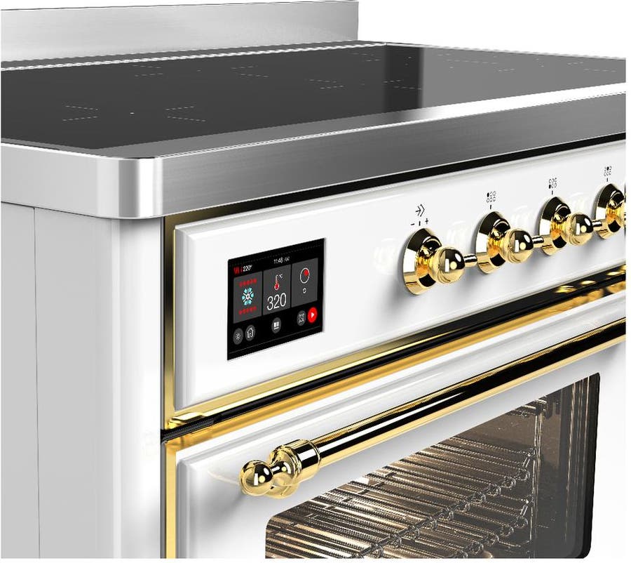 Ilve UMIB48NR3WHG White With Brass Trim