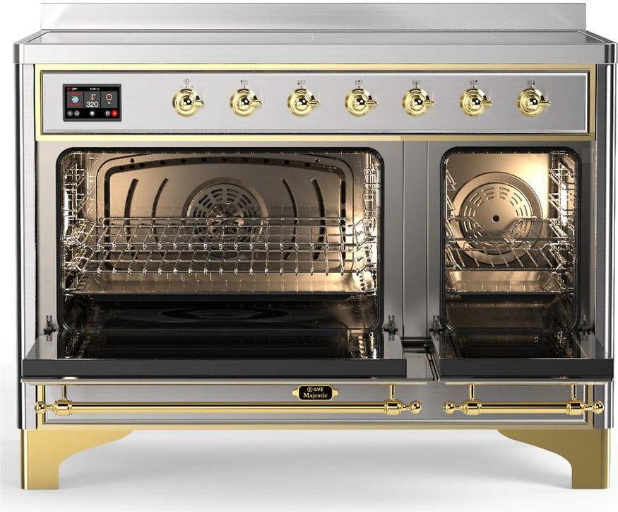 Ilve UMIB48NR3SSG Stainless Steel With Brass Trim