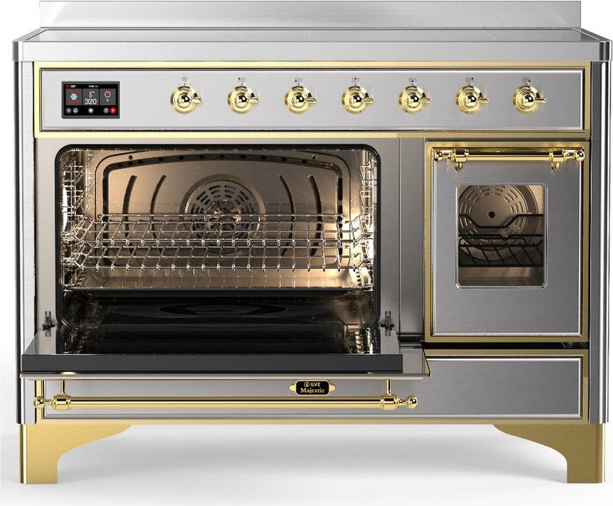 Ilve UMIB48NR3SSG Stainless Steel With Brass Trim