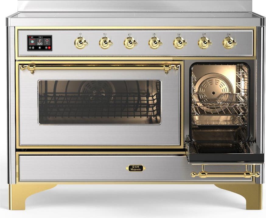 Ilve UMIB48NR3SSG Stainless Steel With Brass Trim