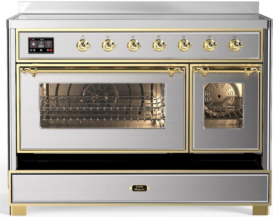 Ilve UMIB48NR3SSG Stainless Steel With Brass Trim